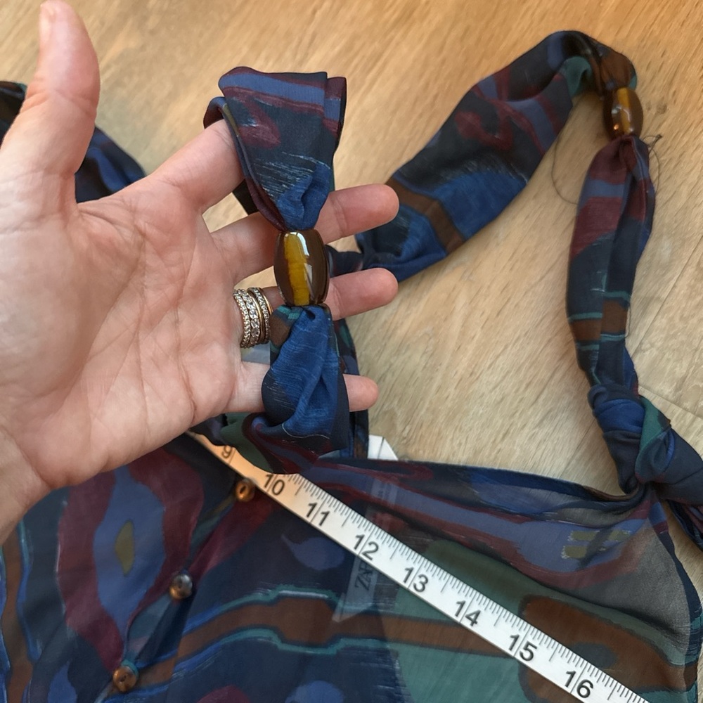 Zara Multicolor Patterned Button Down Maxi Dress … - image 6